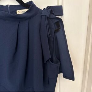 Aisize Women’s Vintage Redefined Dress Size Xl Navy Blue Midi Length